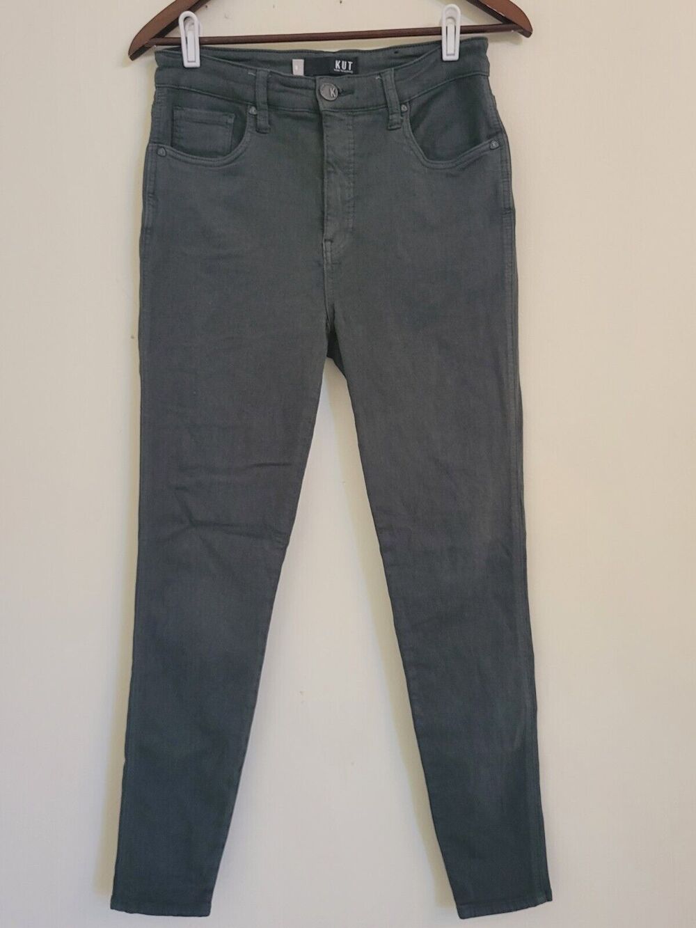 Kut From The Kloth Women's Jeans Forest Green Size 8 Skinny Mia